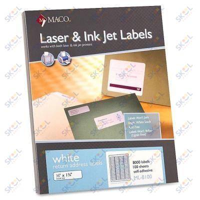 White Laser Labels 100/pk