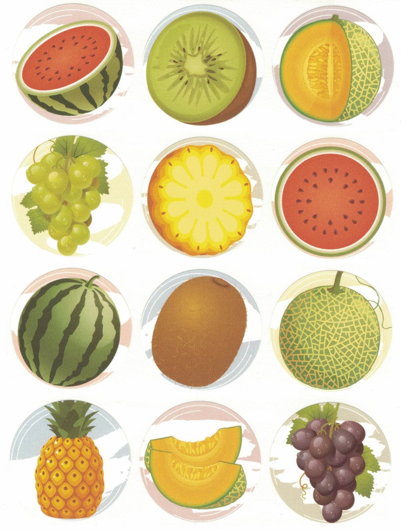 Big Fruit Stickers 1 1/2" 10/Sheets