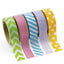 Paper Primary Patterned Washi Tape 5/8" 16ft 5/pk