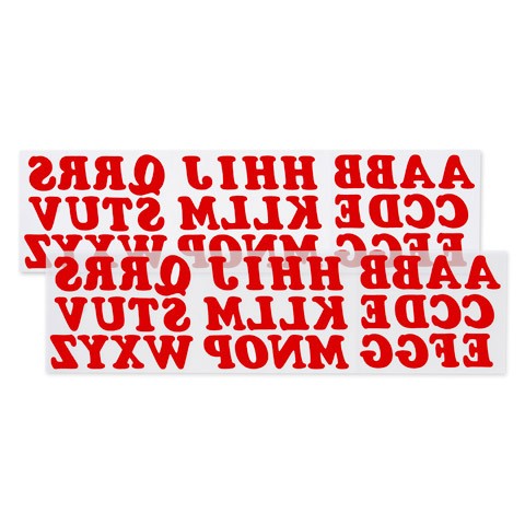 Iron On Letters - Red - 1-1/4 inches - 72 pieces