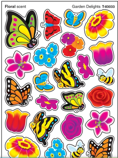 Garden Delights Floral Scent Stickers 4 1/8" x 5 7/8" 96/pk
