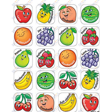 Fruit of the Spirit Stickers 1" 120/pk