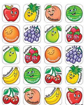 Fruit of the Spirit Stickers 1" 120/pk