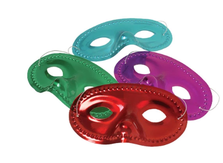 Assorted Metallic Color Eye Masks 24/pk