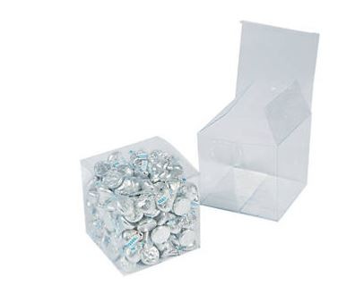 Plastic Medium Clear Favor Boxes 3" x 3" x 3" 24/pk