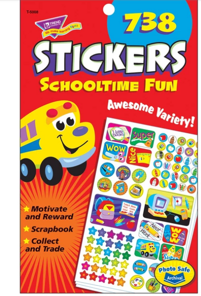 Schooltime Fun Sticker Pad 5 3/4" x 9 1/2" 738/pk