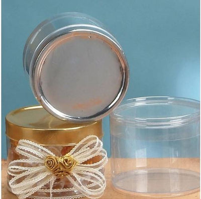 3"X 3" Cylinder Container 12/pk Gold