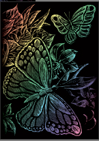 Butterflies Rainbow Mini Engraving Art 5"x7" 1pc
