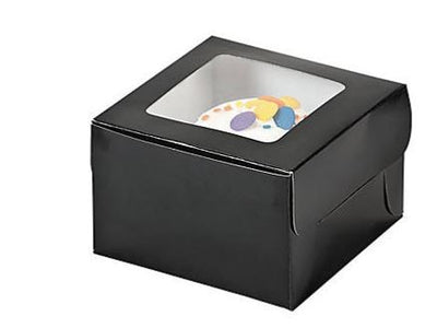 Black Cupcake Boxes, 12/pk 4.5"