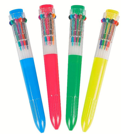 Plastic Multicolor Pens 10 different colors of ink.