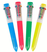Plastic Multicolor Pens 10 different colors of ink.