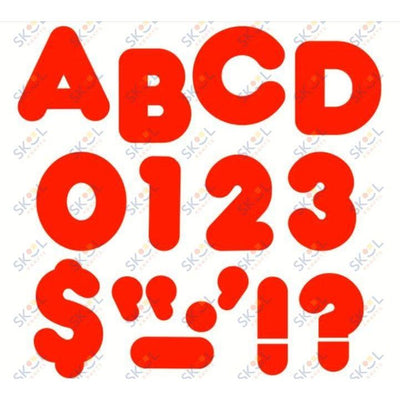 Red Casual Uppercase Letters 4" 1/pk