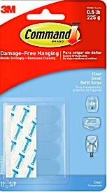 Clear poster strips small 12/pk