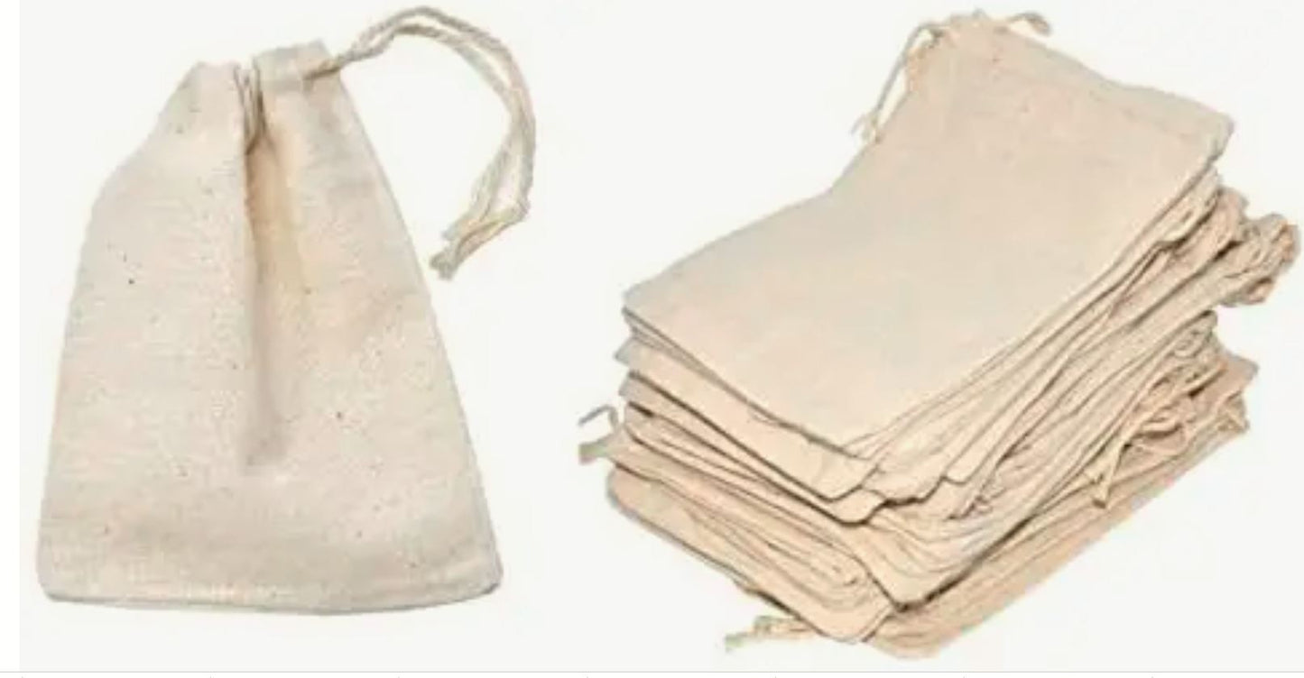 Cotton Drawstring Bags 3" x 4" 100/pk
