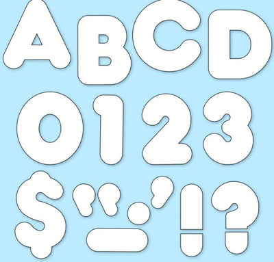 White Casual Uppercase Letters 4" 1/pk