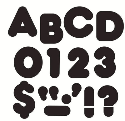 Black 2-Inch Casual Uppercase Letters 1pc