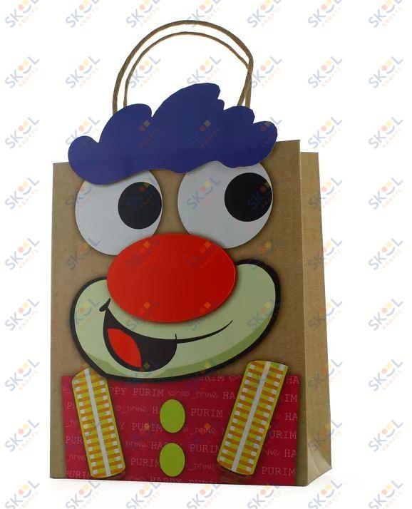 Purim 3D Gift Paper Bag (W 8.1" x H 9.8" x D 3.3")