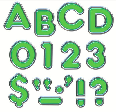 Green Colorful Chrome Uppercase Letters 4" 1/pk