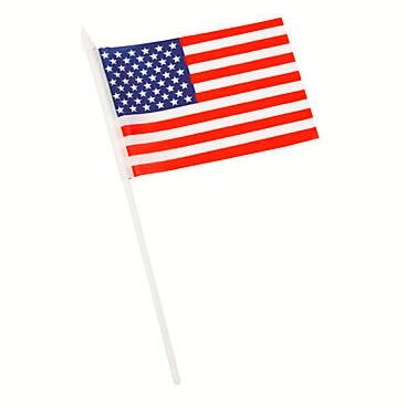 Small American flags on plastic sticks (6"x4") 12/pk