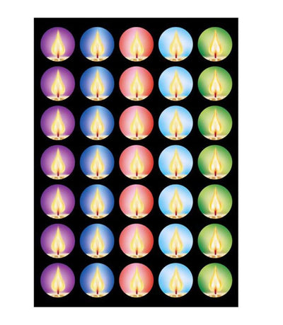 Flame Colorful Stickers 3/4" 10/Sheets