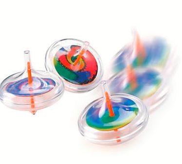 Plastic Swirl Spin Tops 12/pk