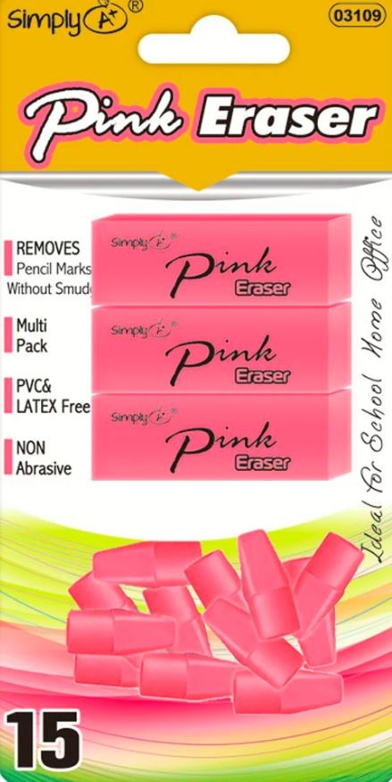 PInk eraser combo pack 15/pk