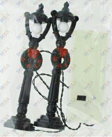 Miniature LED Black Lamp With Wreath 2pcs