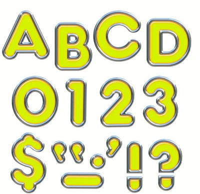 Yellow Colorful Chrome Uppercase Letters 4" 1/pk