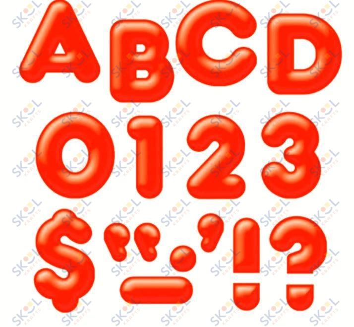 Red 3D Uppercase Letters 2" 1/pk