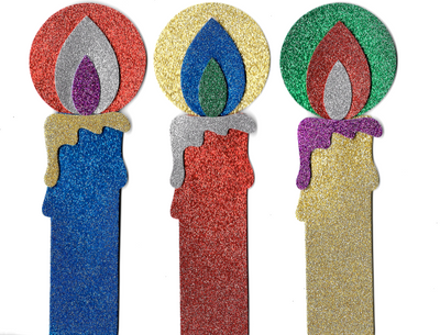 Sparkling Foam Decorative Candle 8 Candles 9"