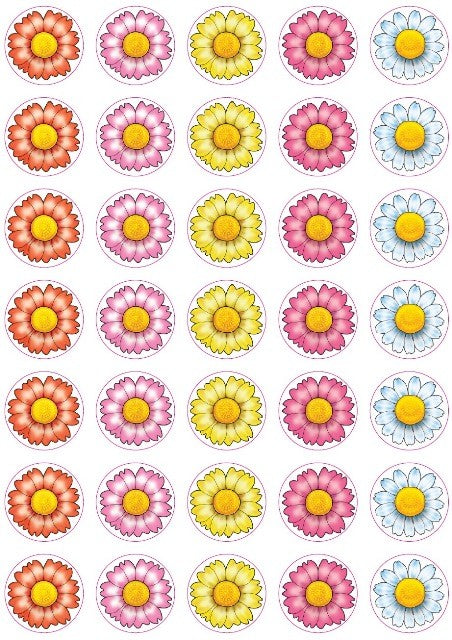 Flower Stickers 3/4" 10/Sheets