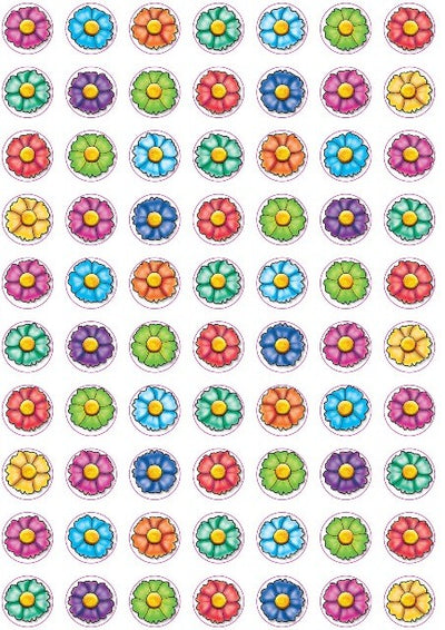 Flower Sticker 1/2" 10 Sheets