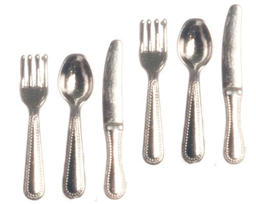 Silver cutlery set of 6 miniature