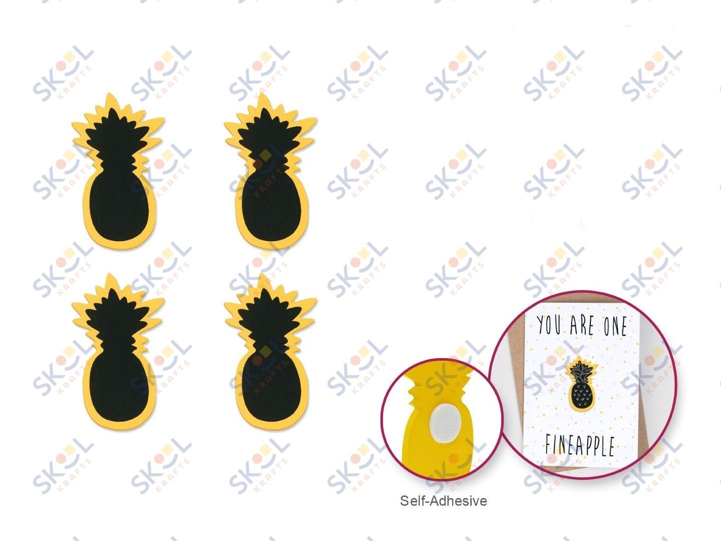 Chalk It Up Pineapple Icon Wood Stickers 4/pk