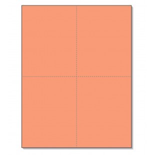 Perforated Cards Salmon 4/Pg 250/Pk
