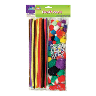 Craft Pack, Assorted Colors, Assorted Sizes, 131 Pieces