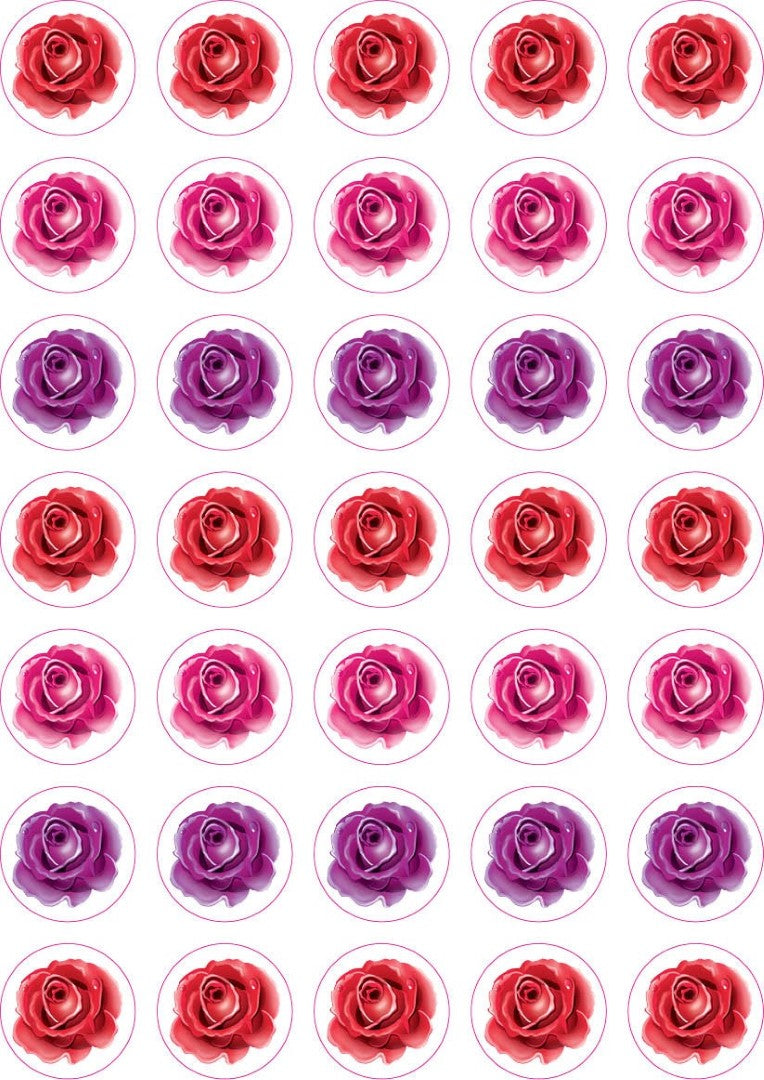 Rose Stickers 3/4" 10 Sheets