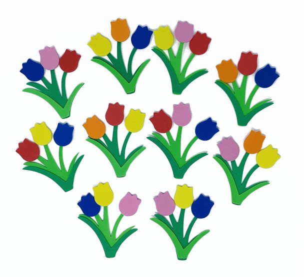 Foam shape tulip and flower 10pcs