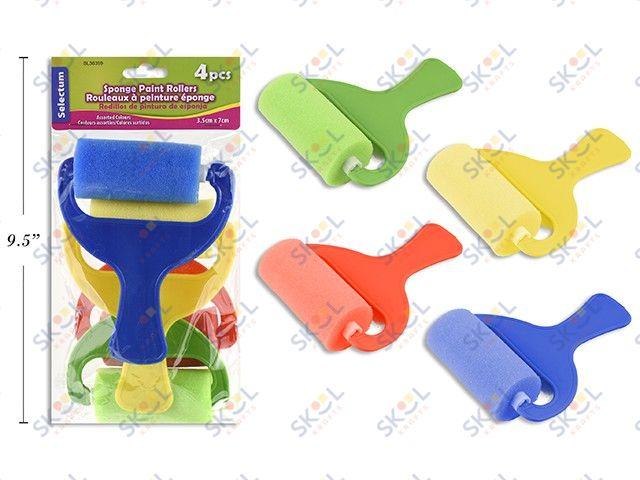 Sponge Paint Rollers Assorted 4/pk