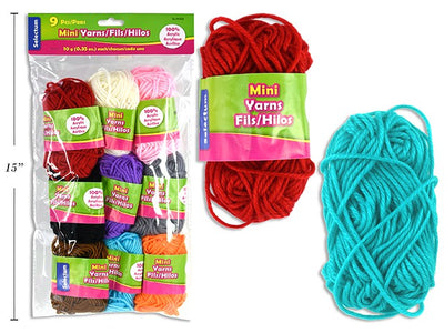Mini Yarn 9/pk Assorted Colors