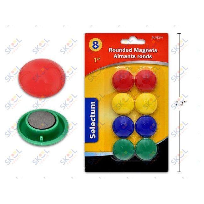 Round Magnets 8/pk Assorted 1"