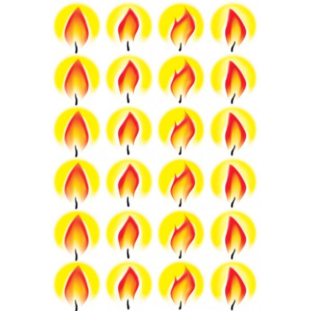 Flame Sticker 1" 10/Sheets