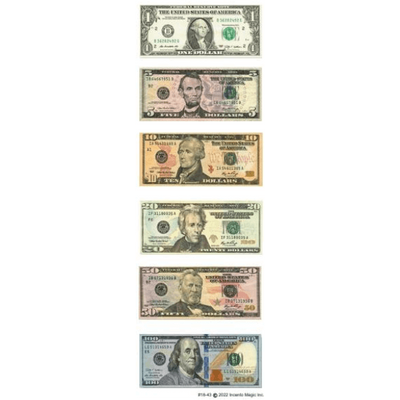 Money Dollar Bill Stickers 6 Sheets