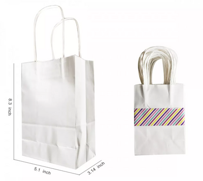 Gift Bag White 8.3"x5.1"x3.14" 1DZ