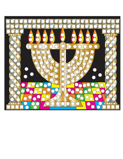 Chanukah Jewel Art 6.5″ x 8″ Over 200 Stones