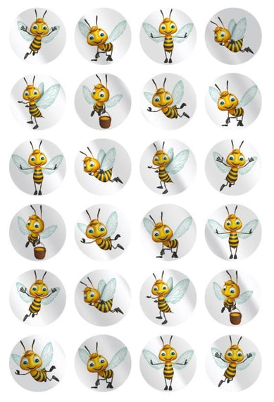 Happy Bees Stickers 1" 10/sheets