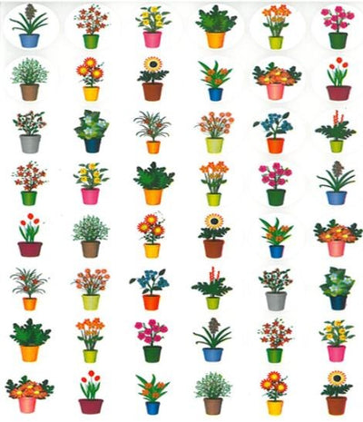 Plants Sticker 3/4" 10/pk