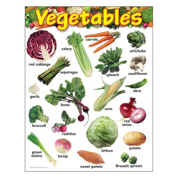 Vegetables Learning Chart 17" x 22" 1/pk