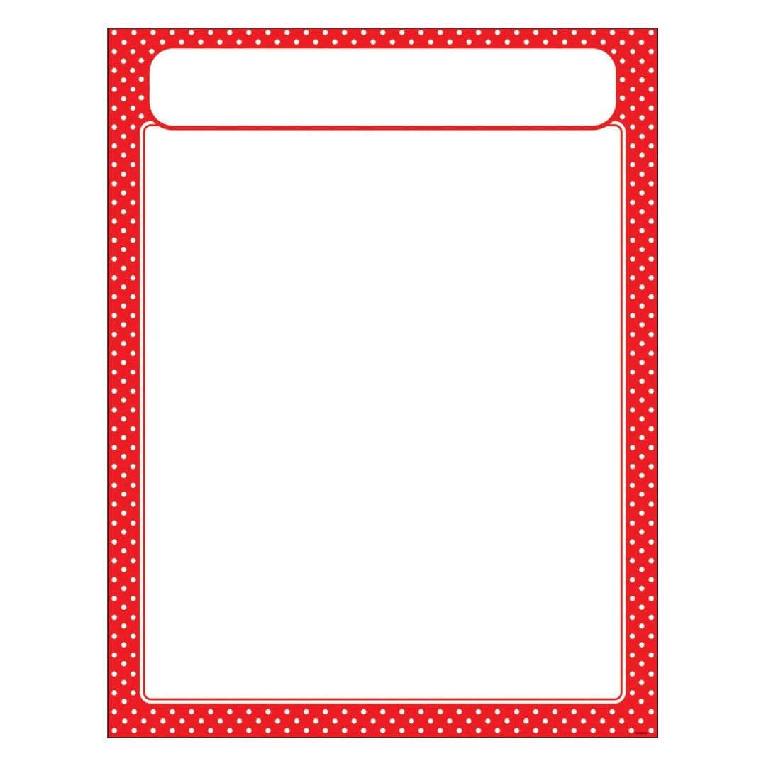 Red Polka Dots Learning Chart 17" x 22" 1/pk