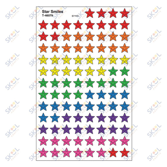 Star Smile Stickers 7/16" 800/pk